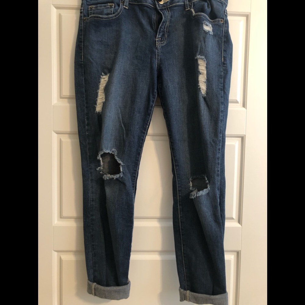 Ripped boyfriend jeans